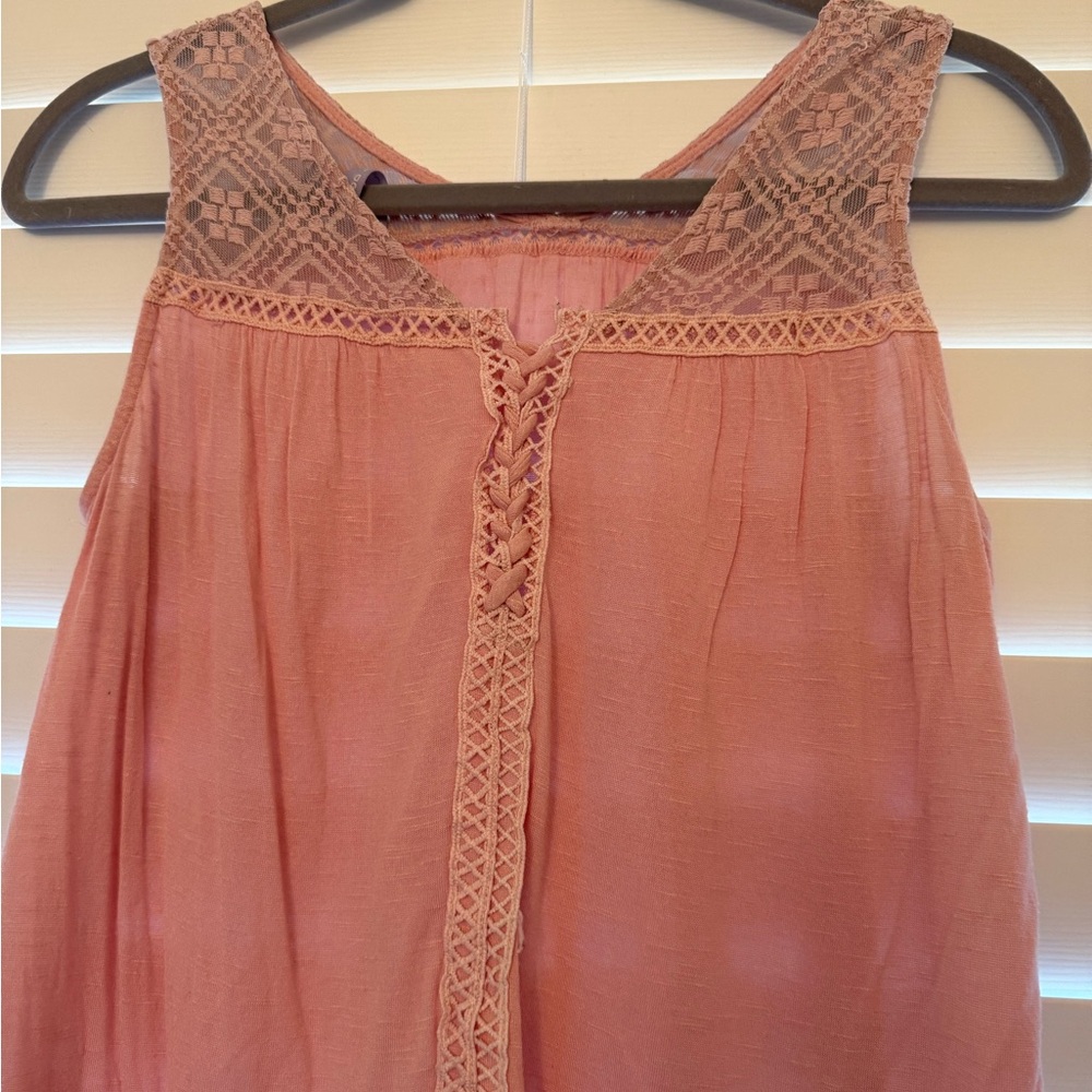 Tucker + Tate Pink Sleeveless Blouse with Lace Detail